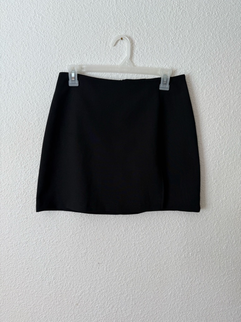 Vintage 90s XOXO Black Polyester Thigh Slit Mini Skirt Juniors Sz 9 Made in USA